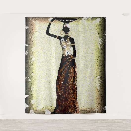 Afrikaanse vrouw wandkleed (Voorkant)