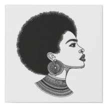 Afrikaanse Vrouw Zwart Erfgoed Canvas Muurkunst