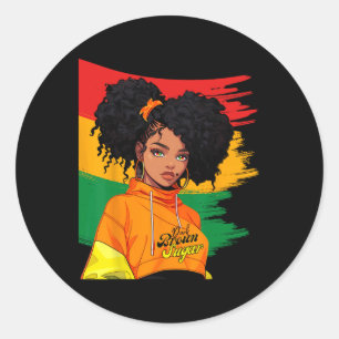 Afrikaanse Vrouw Zwarte Geschiedenis Maand Junetee Ronde Sticker