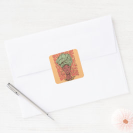 Afrikaanse vrouw zwarte geschiedenis maand vierkante sticker
