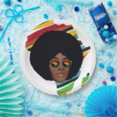 Afrikaanse Vrouwelijke bril | Continent Afrika Papieren Bordje (Feest)