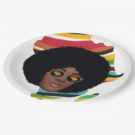 Afrikaanse Vrouwelijke bril | Continent Afrika Papieren Bordje (Gekanteld)