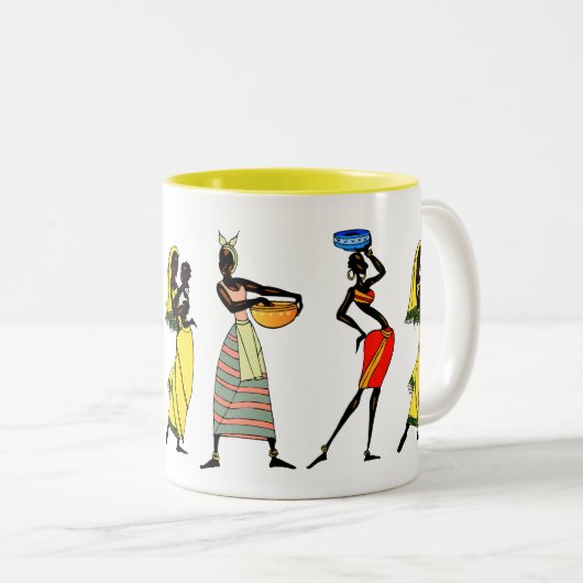 Afrikaanse vrouwelijke proefpersonen - Uw achtergr Tweekleurige Koffiemok (Voorkant rechts)
