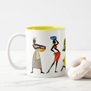 Afrikaanse vrouwelijke proefpersonen - Uw achtergr Tweekleurige Koffiemok