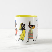 Afrikaanse vrouwelijke proefpersonen - Uw achtergr Tweekleurige Koffiemok (Center)