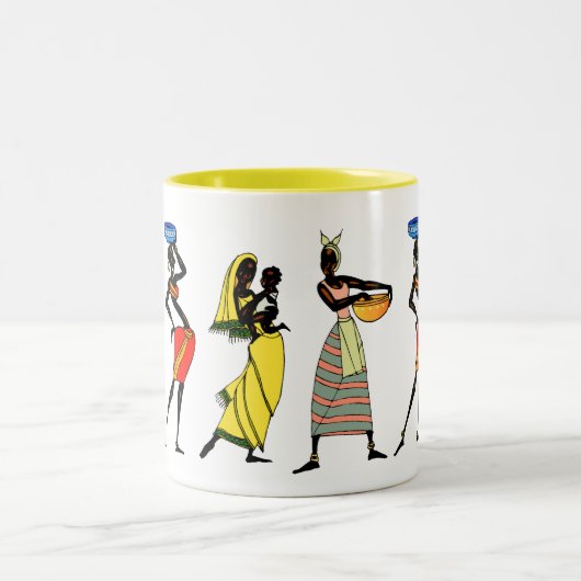Afrikaanse vrouwelijke proefpersonen - Uw achtergr Tweekleurige Koffiemok (Center)