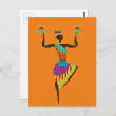 Afrikaanse vrouwelijke stamkunst briefkaart (Voorkant / Achterkant)