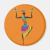 Afrikaanse vrouwelijke stamkunst magneet (Voorkant)