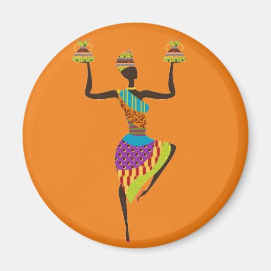 Afrikaanse vrouwelijke stamkunst magneet (Voorkant)