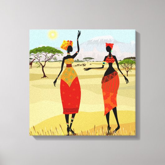 Afrikaanse vrouwen achtergrond canvas afdruk (Voorkant)