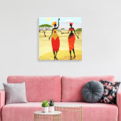 Afrikaanse vrouwen achtergrond canvas afdruk (Insitu (Woonkamer))