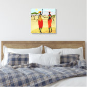 Afrikaanse vrouwen achtergrond canvas afdruk (Insitu (Slaapkamer))