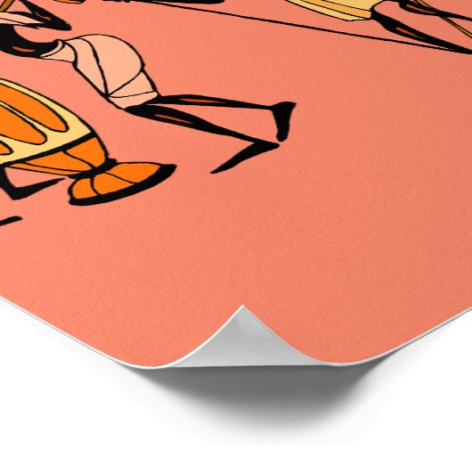 Afrikaanse vrouwen die koken en dansen poster (Hoek)