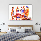 Afrikaanse vrouwen door Mojisola A Gbadamosi Okubu Canvas Afdruk (Insitu (Slaapkamer))