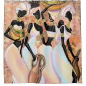 Afrikaanse Vrouwen Douche Gordijn Art Painting (Voorkant)