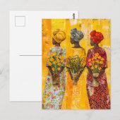 Afrikaanse vrouwen met bloemen briefkaart (Voorkant / Achterkant)