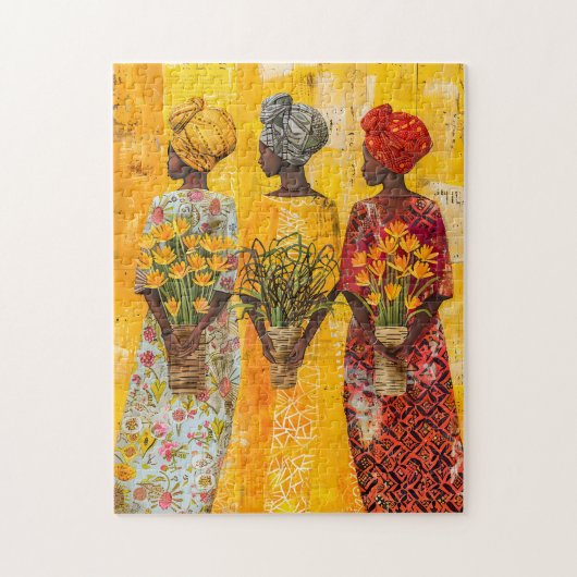 Afrikaanse vrouwen met bloemen legpuzzel (Verticaal)