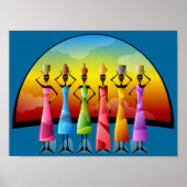 afrikaanse vrouwen met boten poster (Voorkant)