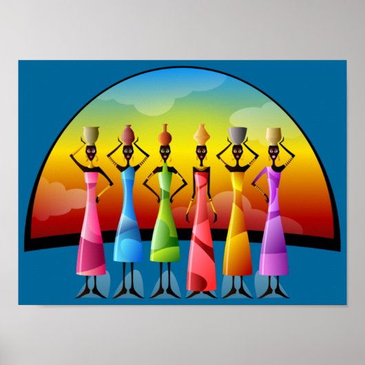 afrikaanse vrouwen met boten poster (Voorkant)