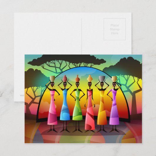Afrikaanse vrouwen met Briefkaart (Voorkant / Achterkant)