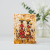 Afrikaanse vrouwen met gierstmanden briefkaart (Staand voorkant)