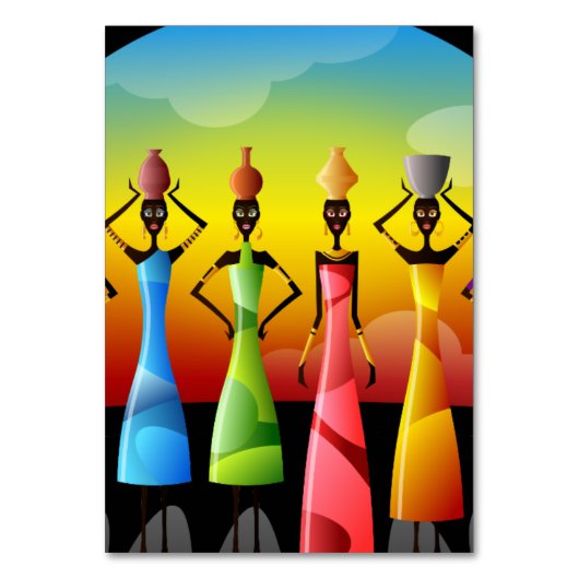 Afrikaanse vrouwen met potloden op hun hoofd kaart (Voorkant)