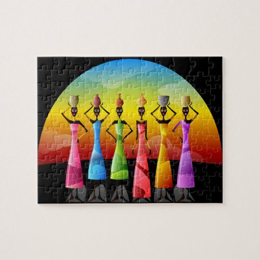 Afrikaanse vrouwen met potloden op hun hoofd legpuzzel (Horizontaal)