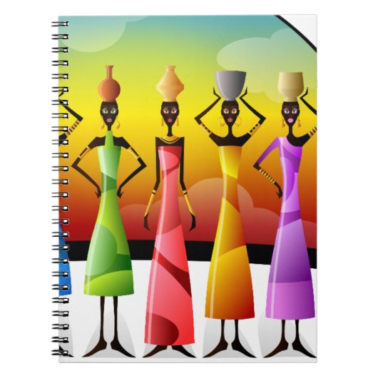 Afrikaanse vrouwen met potloden op hun hoofd notitieboek (Voorkant)