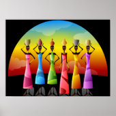 Afrikaanse vrouwen met potloden op hun hoofd poster (Voorkant)