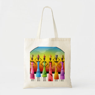 Afrikaanse vrouwen met potloden op hun hoofd tote bag