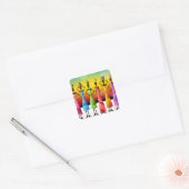 Afrikaanse vrouwen met potloden op hun hoofd vierkante sticker (Envelop)