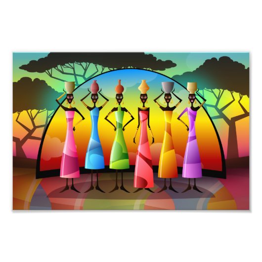 Afrikaanse vrouwen met schepen foto afdruk (Voorkant)