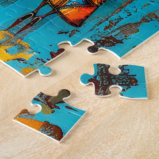 Afrikaanse vrouwen met waterkannen legpuzzel (Zijkant)