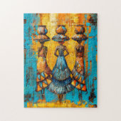 Afrikaanse vrouwen met waterkannen legpuzzel (Verticaal)