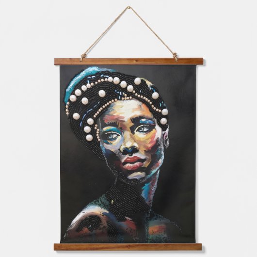 Afrikaanse vrouwen Portretten, schoonheid zwart Vr Hangend Wandkleed (Voorkant)