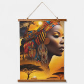 Afrikaanse vrouwen Portretten, schoonheid zwart Vr Hangend Wandkleed (Voorkant 2)