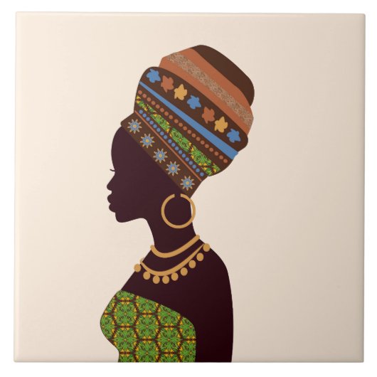 Afrikaanse vrouwen tegeltje (Voorkant)