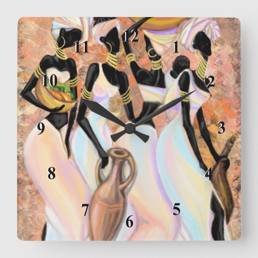 Afrikaanse Vrouwen Wandklok (Voorkant)