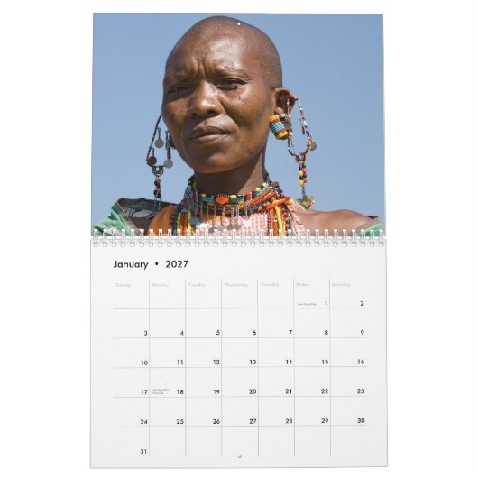 Afrikaanse vrouwenkalender kalender (Jan 2027)