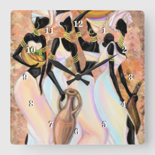 Afrikaanse wandklok - Kunststijl schilderen