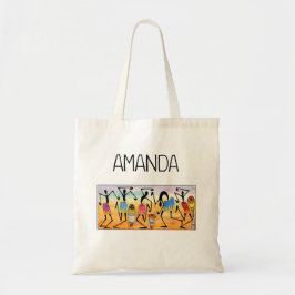 Afrikaanse Waterverf, Hartverwarmend Dansshoppen Tote Bag