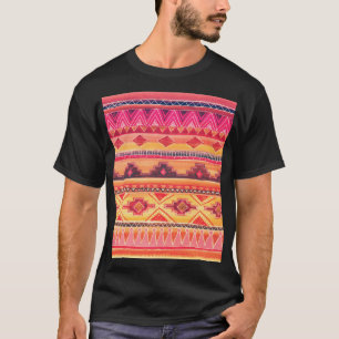 Afrikaanse waterverf, levendig patroon t-shirt