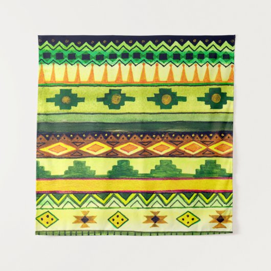 Afrikaanse Waterverf Patroon. Wandkleed (Voorkant)