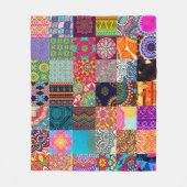 Afrikaanse Wax Print Patchwork Ankara Etnische Sto Fleece Deken (Voorkant)
