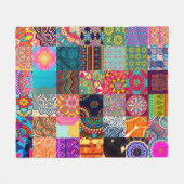 Afrikaanse Wax Print Patchwork Ankara Etnische Sto Fleece Deken (Voorkant (Horizontaal))