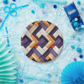 afrikaanse weven mand gelukzaligheid papieren bordje (Feest)