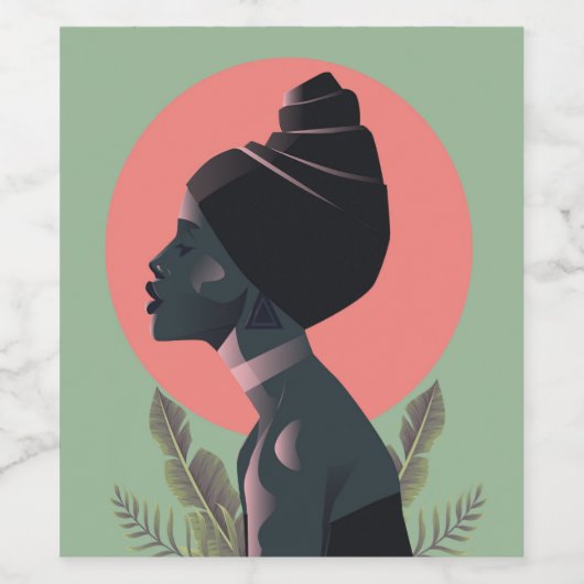 Afrikaanse wijnrietstier wijn etiket (Enkel label)