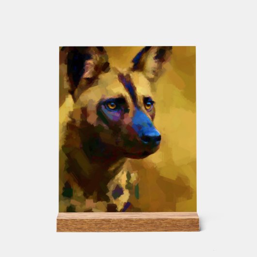 Afrikaanse Wild Dog Acryl Bord (Voorkant)