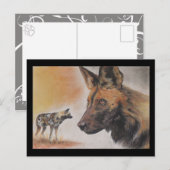 Afrikaanse Wild Dog Briefkaart (Voorkant / Achterkant)