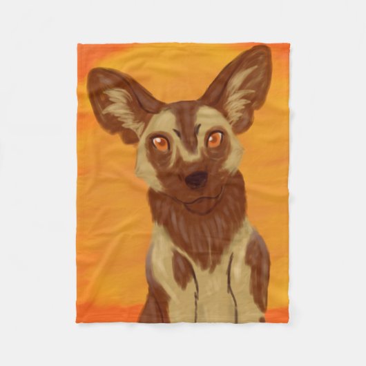 Afrikaanse Wild Dog Fleece Deken (Voorkant)
